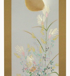 月下秋草之図