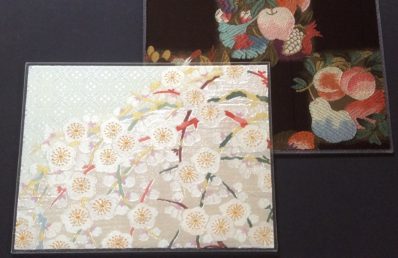 西陣織帯地を「ガラスプレート食器」にリメイク