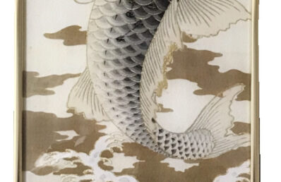 男児初着を「友禅ガラスパネル額」にリメイク